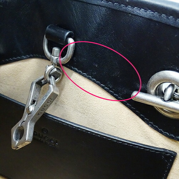 GUCCI Bag Women's Chain Shoulder Tote Leather GG Marmont Black 681483 - Picture 10 of 16